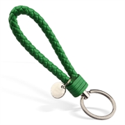 Nøglering - Keyhanger. Flettet kunstlæder. 12 cm. Grøn.
